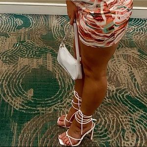 Fashion Nova white Tie Up Heels